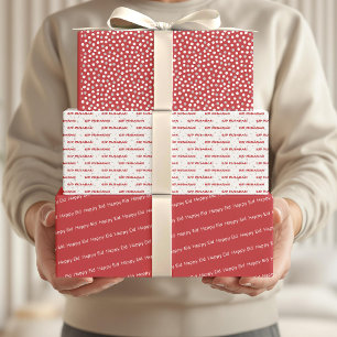 Feuille De Papier Cadeau Joyeux Aïd Moubarak Enfants Red Dot Motif Citation