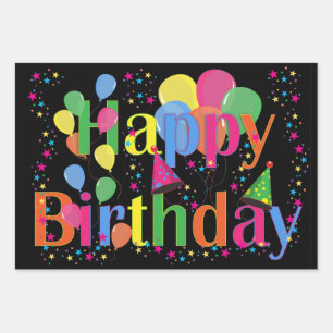 Feuille De Papier Cadeau Joyeux anniversaire, fête festive