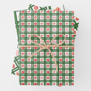 Feuille De Papier Cadeau Joyeux Anniversaire - Motif de Tomate Fraîche