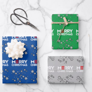 Feuille De Papier Cadeau Joyeux (Biden Harris) Noël