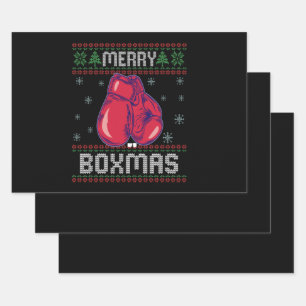 Feuille De Papier Cadeau Joyeux Boxmas Vilain Sweater Boxers Amateurs