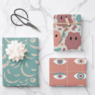 Feuille De Papier Cadeau Joyeux contes Éffrayants Halloween thème Anniversa