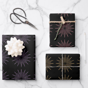 Feuille De Papier Cadeau Joyeux feu d'artifice du Nouvel An