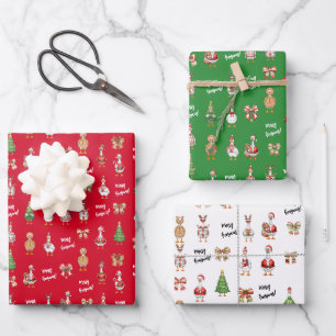 Feuille De Papier Cadeau Joyeux Goosman Noël Oie