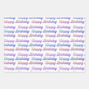 Feuille De Papier Cadeau Joyeux Motif d'anniversaire