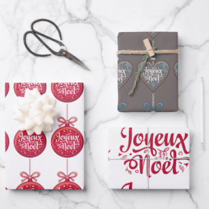 Feuille De Papier Cadeau Joyeux Noel Cadeau de Noël français