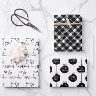 Feuille De Papier Cadeau Joyeux Noël de Noël moderne