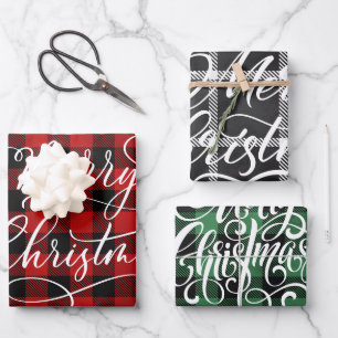 Feuille De Papier Cadeau Joyeux Noël En vichy Joyeux Noël