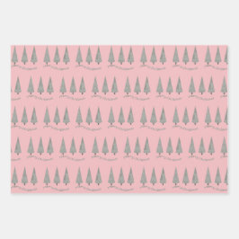 Feuille De Papier Cadeau Joyeux Noël Houndstooth Arbre Motif Enveloppement