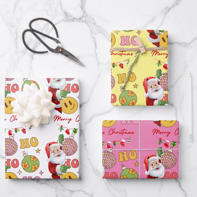 Feuille De Papier Cadeau Joyeux Noël Père Noël (Recto)