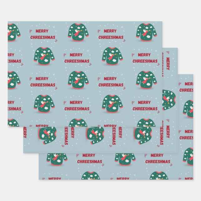 Feuille De Papier Cadeau Joyeux Noël Vilain Sweat Angel (Lot)