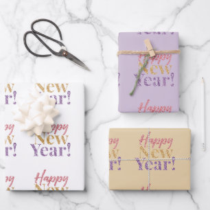 Feuille De Papier Cadeau Joyeux nouvel an Word Art