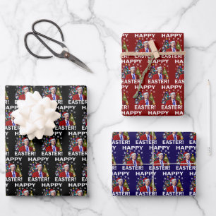 Feuille De Papier Cadeau Joyeux Pâques Joe Biden