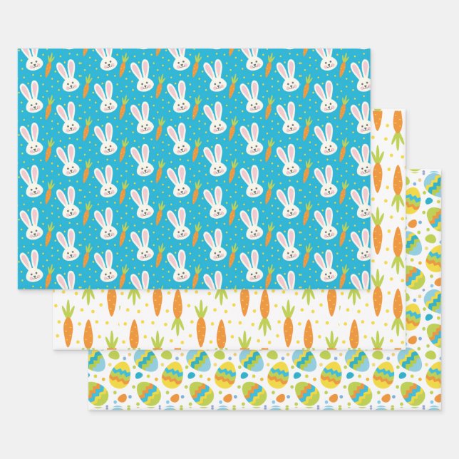 Feuille De Papier Cadeau Joyeux Pâques ou Printemps (Lot)