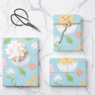 Feuille De Papier Cadeau Joyeux poulet de Pâques