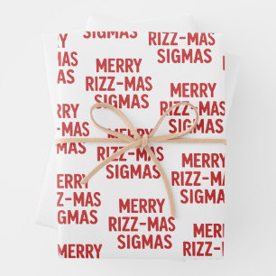 Feuille De Papier Cadeau Joyeux Rizz-Noël Sigmas Noël Snarky Drôle