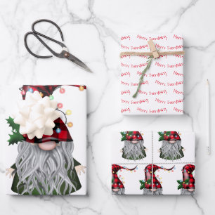 Feuille De Papier Cadeau Joyeux tout Gnome de vacances