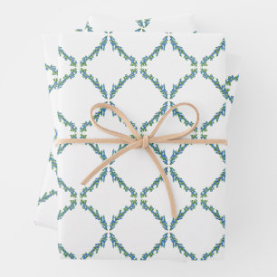 Feuille De Papier Cadeau Juniper Trellis Winter Greens Enveloppement Cadeau