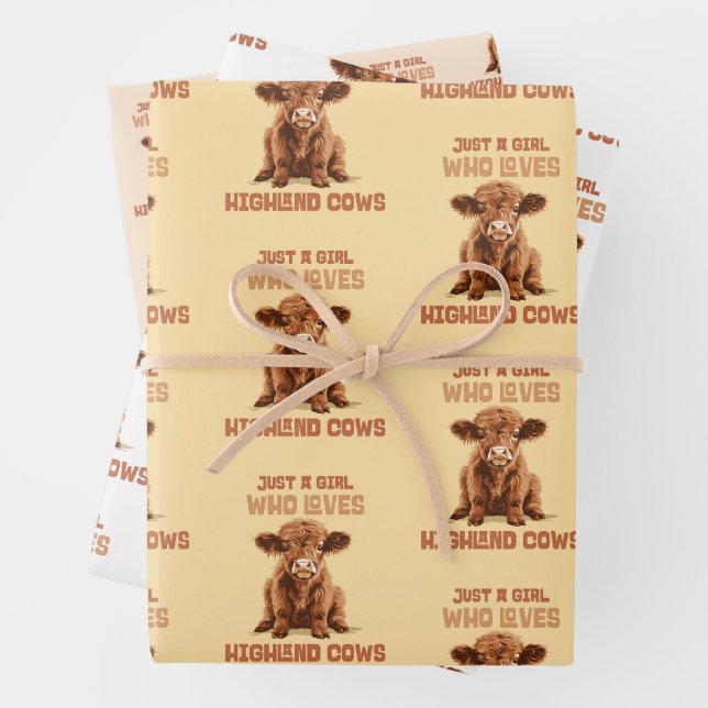 Feuille De Papier Cadeau Juste une fille qui aime les vaches Highland (En situation)