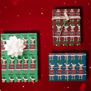 Feuille De Papier Cadeau kamala harris Photo face Elf Xmas