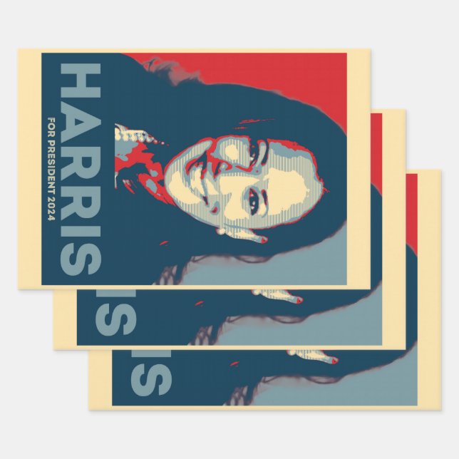 Feuille De Papier Cadeau Kamala Harris pour le président 2024 - Hope (Lot)