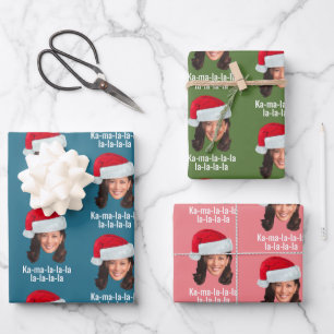 Feuille De Papier Cadeau Kamala Santa Hat - Harris vacances amusantes