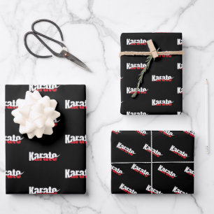 Feuille De Papier Cadeau Karate Arts Martiaux Abstrait Swish
