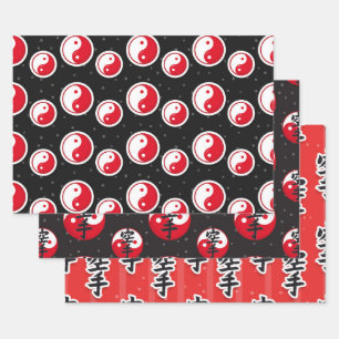 Feuille De Papier Cadeau Karate Motif
