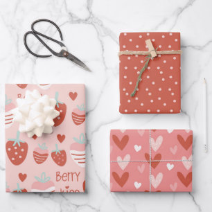 Feuille De Papier Cadeau Kawaii Berry Love