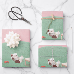 Feuille De Papier Cadeau Kitten détente dans le salon
