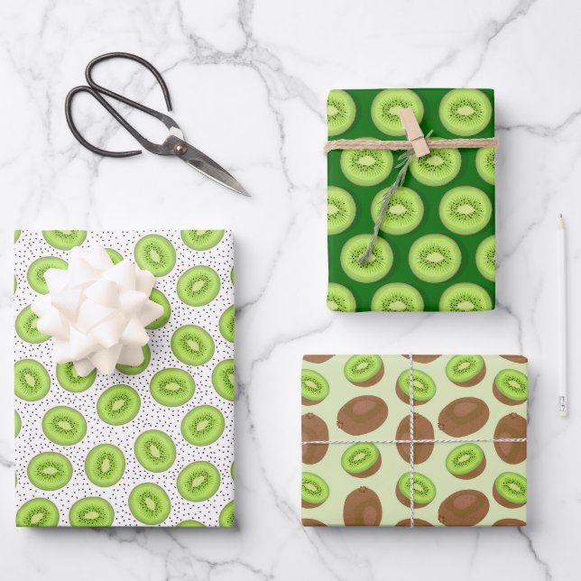 Feuille De Papier Cadeau Kiwi (Recto)