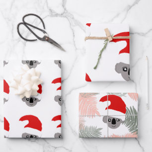 Feuille De Papier Cadeau koala de Noël personnalisé