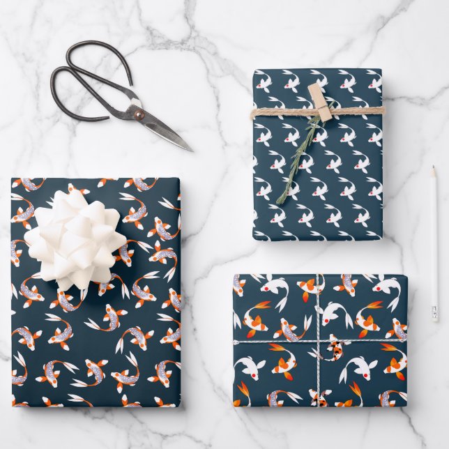 Feuille De Papier Cadeau  Koi (Recto)