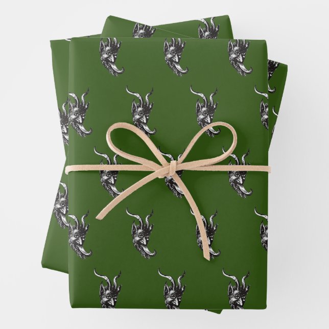 Feuille De Papier Cadeau Krampus (En situation)
