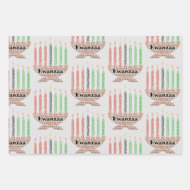 Feuille De Papier Cadeau Kwanzaa  (Devant)