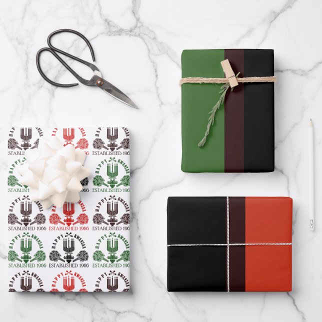Feuille De Papier Cadeau Kwanzaa moderne (Recto)