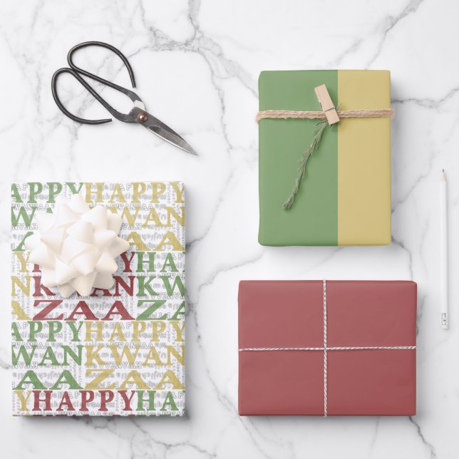Feuille De Papier Cadeau Kwanzaa moderne (Recto)