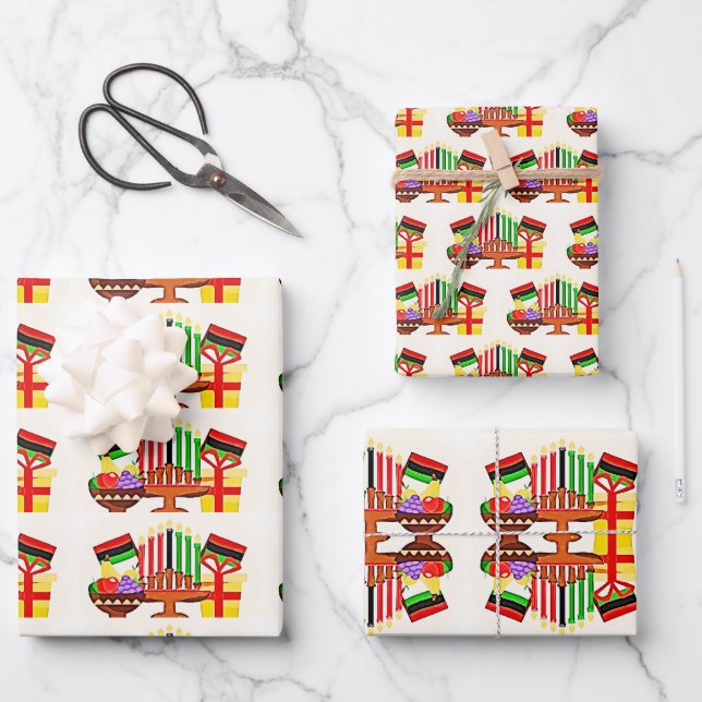 Feuille De Papier Cadeau Kwanzaa Table Painting (Recto)