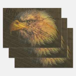 Feuille De Papier Cadeau La Constitution américaine avec l'aigle chauve