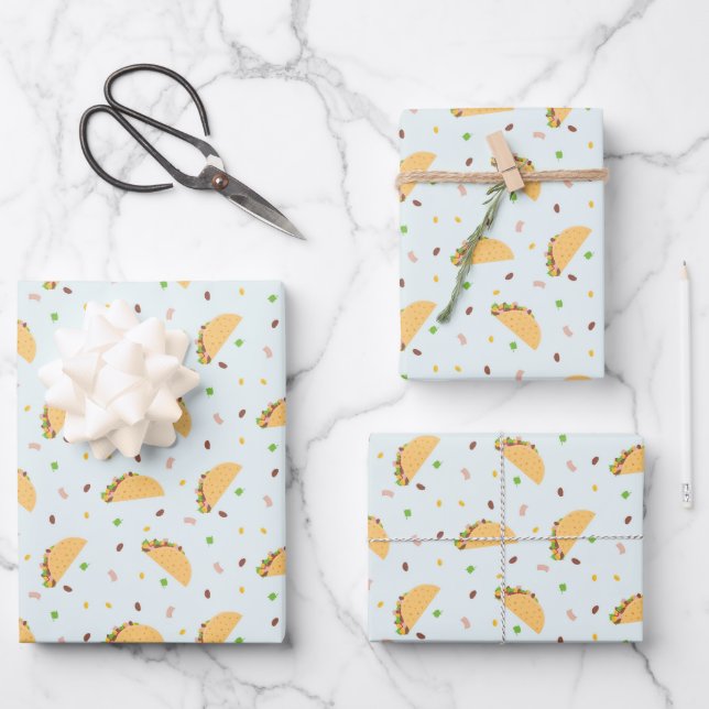 Feuille De Papier Cadeau La faim du Motif de Tacos (Recto)