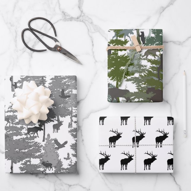 Feuille De Papier Cadeau La faune forestière (Recto)