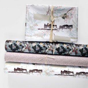 Feuille De Papier Cadeau La ferme hivernale des Magnolias