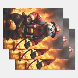 Feuille De Papier Cadeau **"La fourrure et les flammes : le feu de dos de l