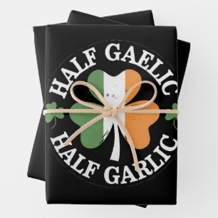 Feuille De Papier Cadeau La Saint-Patrick mi-gaélique mi-ail