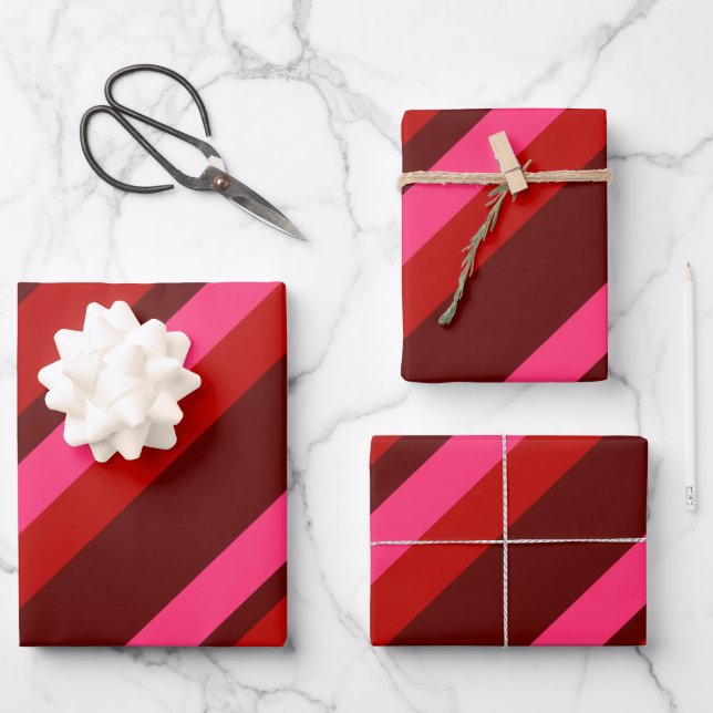 Feuille De Papier Cadeau La Saint Valentin en diagonale (Recto)