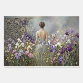 Feuille De Papier Cadeau Lady in the purple meadow Decoupage