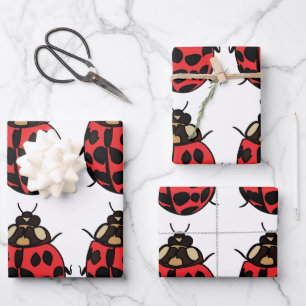 Feuille De Papier Cadeau Ladybug Red Black Insect Ladybug