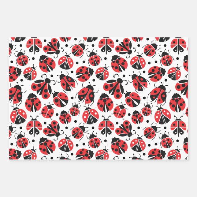 FEUILLE DE PAPIER CADEAU LADYBUGS DON WRAP (Devant)