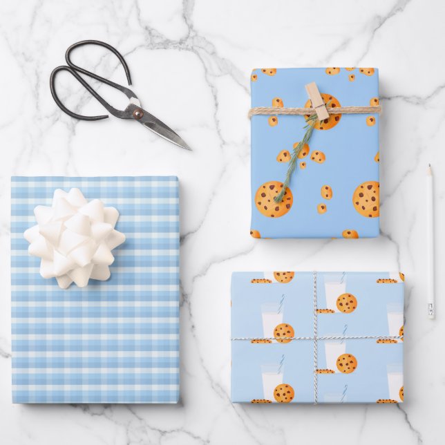 Feuille De Papier Cadeau Lait et cookies (Recto)