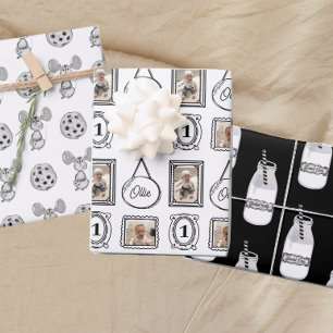 Feuille De Papier Cadeau Lait et Cookies Joyeux Anniversaire